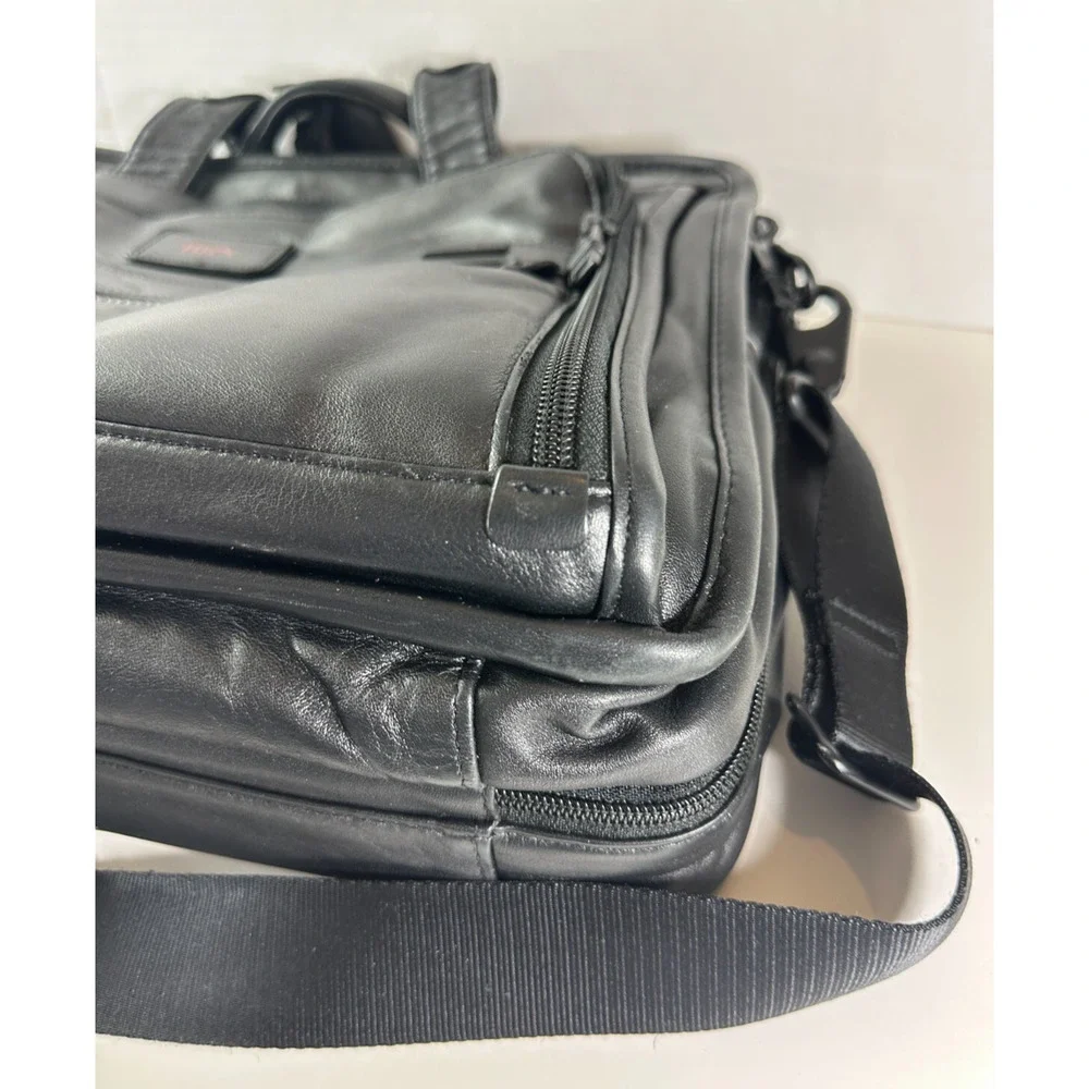 Tumi T-Pass Organizer Brief Soft Napa Leather Laptop Expandable Bag PERSONALIZED